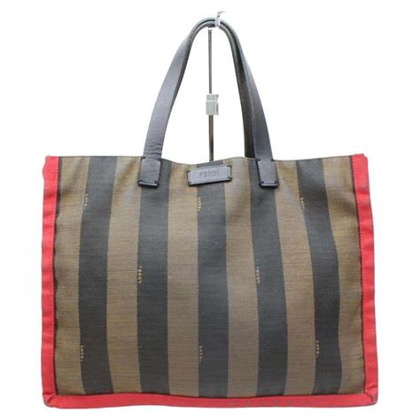 fendi stripe tote|authentic Fendi tote.